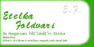 etelka foldvari business card