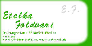 etelka foldvari business card